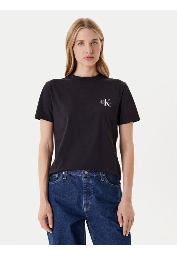 Calvin Klein Jeans Komplet 2 t-shirtów LV047C905G Czarny Regular Fit. Kolor: czarny. Materiał: bawełna