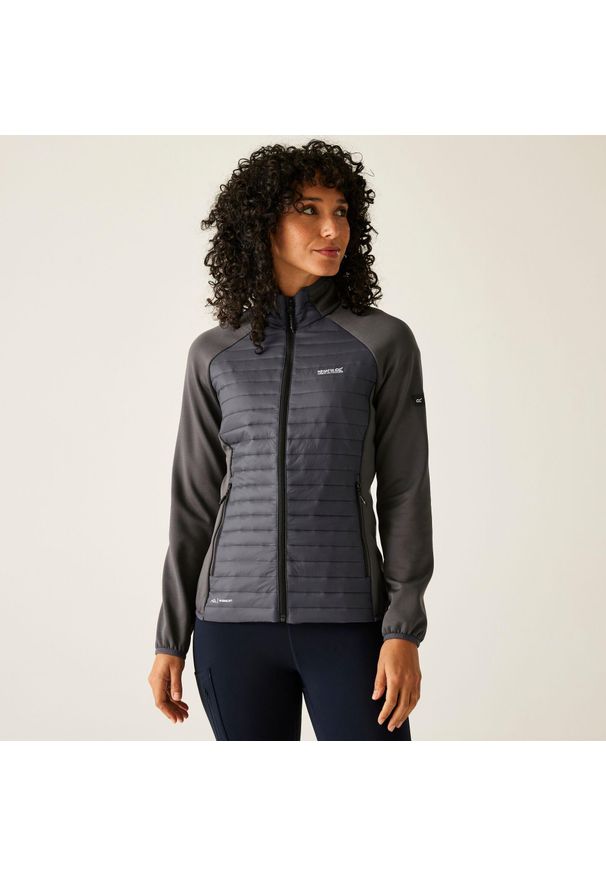 Regatta - Kurtka damska hybrydowa Clumber. Kolor: szary. Materiał: puch. Sport: turystyka piesza