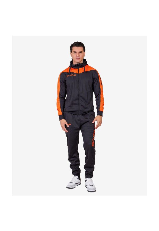 Givova Roma dres z kapturem polarfleece L. Kolor: niebieski, fioletowy, wielokolorowy. Materiał: dresówka