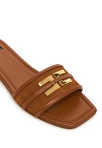 Elisabetta Franchi Klapki SA72L61E2 Brązowy. Kolor: brązowy. Materiał: zamsz, skóra #3