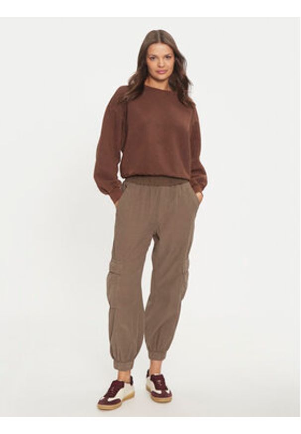 Deha Spodnie dresowe D12367 Brązowy Loose Fit. Kolor: brązowy. Materiał: bawełna