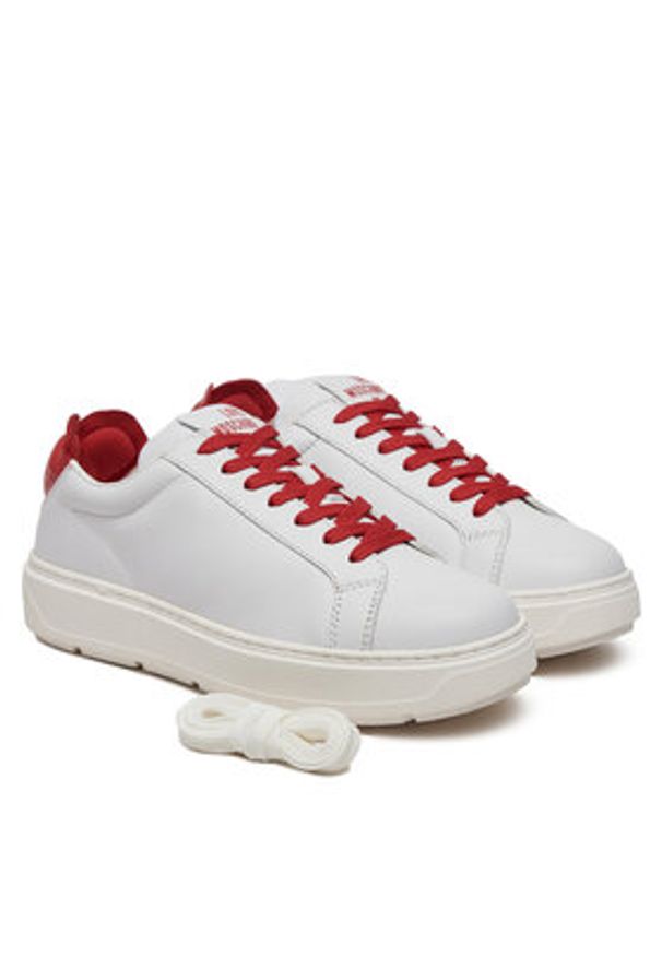 Love Moschino - LOVE MOSCHINO Sneakersy JA15174G1MIA310B Biały. Kolor: biały. Materiał: skóra