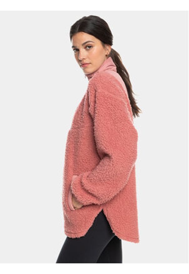 Roxy Polar Sherpa Jacket Plfl ERJPF03155 Różowy Regular Fit. Kolor: różowy. Materiał: syntetyk