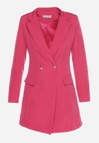 Born2be - Ciemnoróżowa Marynarka Taliowana Dwurzędowa Swed. Kolor: różowy. Długość rękawa: długi rękaw. Długość: długie. Styl: elegancki #5