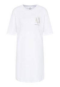Armani Exchange Sukienka codzienna 8NYADX YJG3Z 9130 Biały Regular Fit. Okazja: na co dzień. Kolor: biały. Materiał: bawełna. Typ sukienki: proste. Styl: casual #2