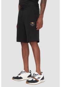 Aeronautica Militare - AERONAUTICA MILITARE Czarne męskie bawełniane szorty, Rozmiar XL. Okazja: na co dzień. Kolor: czarny. Materiał: bawełna. Styl: casual #4