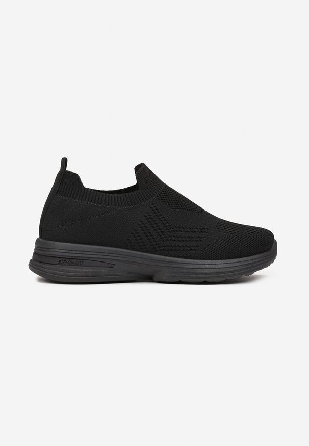 Renee - Czarne Buty Sportowe z Perforacyjnego Materiału Sherlina. Kolor: czarny. Materiał: materiał. Sezon: lato, wiosna. Styl: sportowy