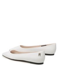 TOMMY HILFIGER - Tommy Hilfiger Baleriny Th Pointed FW0FW07242 Biały. Kolor: biały. Materiał: skóra #5