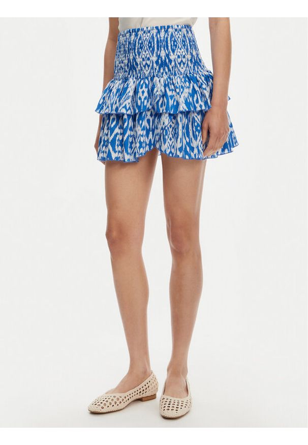 only - ONLY Spódnica mini Nadja 15351182 Niebieski Regular Fit. Kolor: niebieski. Materiał: bawełna