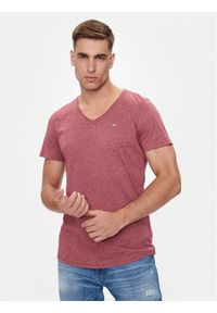 Tommy Jeans T-Shirt Jaspe DM0DM09587 Czerwony Slim Fit. Kolor: czerwony. Materiał: bawełna, syntetyk