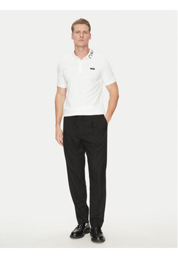 Calvin Klein Polo K10K114474 Biały Regular Fit. Typ kołnierza: polo. Kolor: biały. Materiał: bawełna