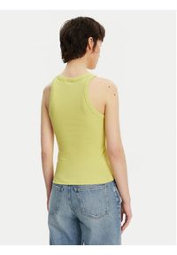 Calvin Klein Jeans Top Monologo J20J225301 Żółty Slim Fit. Kolor: żółty. Materiał: bawełna