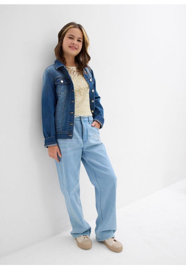 bonprix - Bluzka koronkowa z topem z dżerseju (2 części). Kolor: beżowy. Materiał: jersey, koronka