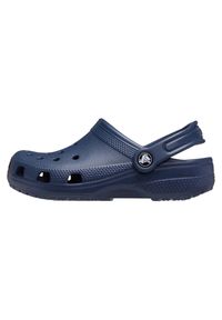 Dziecko Surfing Japonki Crocs Classic Clog K, Niebieskie. Okazja: na plażę, na co dzień. Kolor: niebieski. Materiał: syntetyk, materiał. Styl: casual