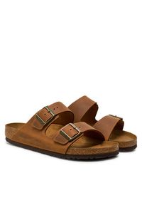 Birkenstock Klapki Arizona Leoi 1028272 Brązowy. Kolor: brązowy. Materiał: skóra