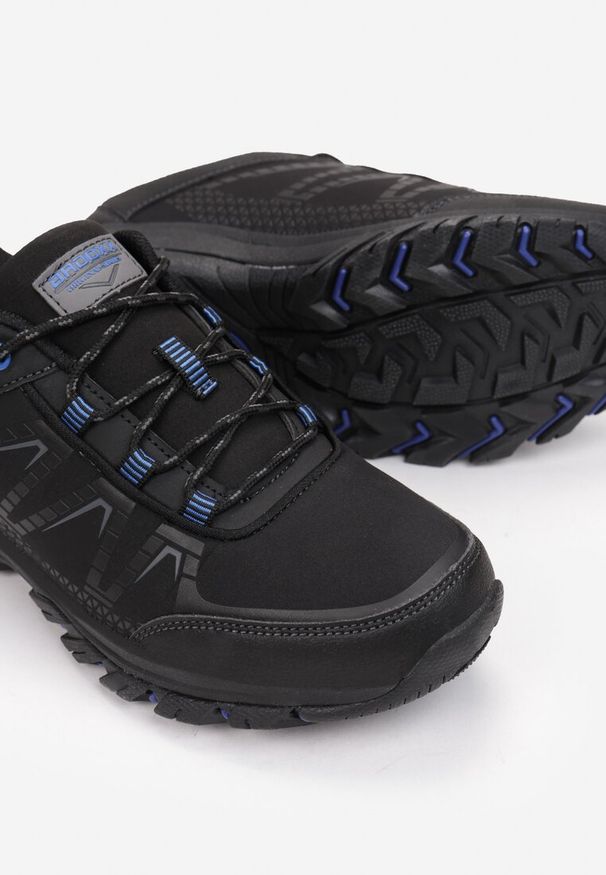 Born2be - Czarno-Niebieskie Buty Sportowe Mathews. Wysokość cholewki: przed kostkę. Zapięcie: sznurówki. Kolor: czarny. Materiał: materiał, softshell. Szerokość cholewki: normalna. Sport: turystyka piesza
