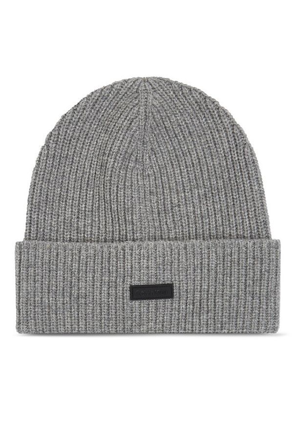 Calvin Klein Czapka Daddy Wool Beanie K50K510984 Szary. Kolor: szary. Materiał: wełna