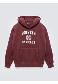 Big-Star - Bluza damska z kapturem z haftem bordowa Merta 604. Okazja: na co dzień. Typ kołnierza: kaptur. Kolor: czerwony. Materiał: jeans, dzianina. Wzór: haft. Styl: klasyczny, casual #6