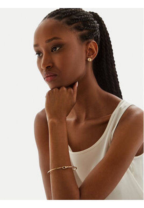 Coach Bransoletka Interlock Pave C Bangle Bracelet 37440615GLD710 Złoty. Materiał: metalowe, złote. Kolor: złoty