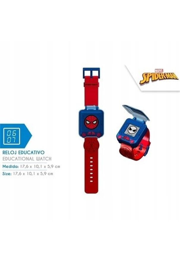 Kids Euroswan - Zegarek edukacyjny z grami Spiderman