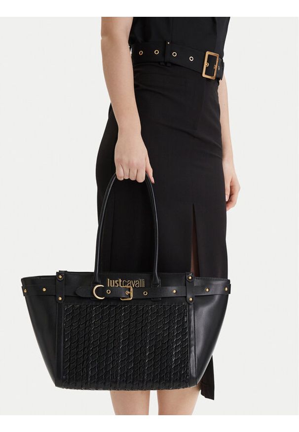 Just Cavalli Torebka 80RA4BG1 ZSD90 Czarny. Kolor: czarny. Materiał: skórzane