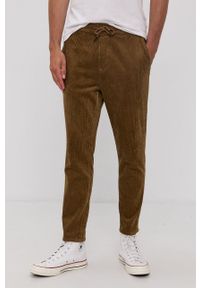 Only & Sons Spodnie męskie kolor brązowy proste. Okazja: na co dzień. Kolor: brązowy. Materiał: tkanina. Wzór: gładki. Styl: casual #1