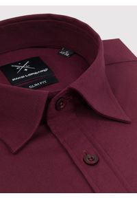 Pako Lorente - PAKO LORENTE – Bordowa gładka koszula męska. Okazja: na wesele, na ślub cywilny. Kolor: czerwony, niebieski, zielony. Materiał: bawełna, elastan. Długość: długie. Wzór: gładki. Styl: elegancki #4