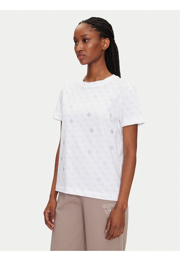 Guess T-Shirt V5GI16 I3Z14 Biały Regular Fit. Kolor: biały. Materiał: bawełna