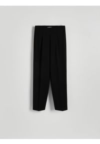 Reserved - Spodnie z kantem - czarny. Kolor: czarny. Materiał: dzianina #1
