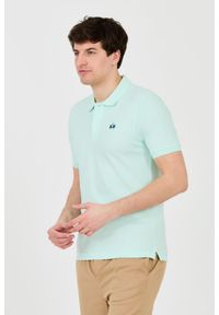 La Martina - LA MARTINA Miętowe męskie polo z małym logo, Rozmiar L. Typ kołnierza: polo. Kolor: zielony #5