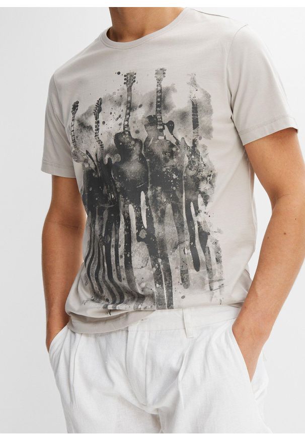 bonprix - T-shirt. Kolor: szary. Wzór: nadruk