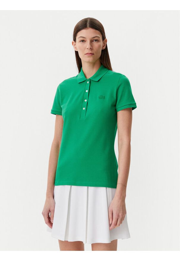 Lacoste Polo PF5462 Zielony Slim Fit. Typ kołnierza: polo. Kolor: zielony. Materiał: bawełna