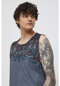 medicine - Medicine t-shirt bawełniany męski kolor szary. Kolor: szary. Materiał: bawełna. Wzór: nadruk #1