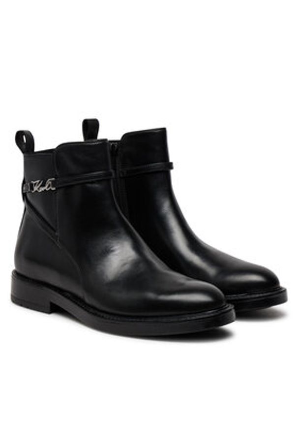 Karl Lagerfeld - KARL LAGERFELD Botki KL41444 Czarny. Kolor: czarny. Materiał: skóra