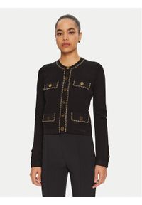 Elisabetta Franchi Kardigan MK63B46E2 110 Czarny Slim Fit. Kolor: czarny. Materiał: wiskoza #1