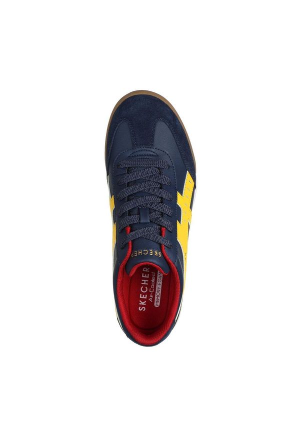 skechers - Męskie ZINGER MANZANILLA TOTALE Sneakersy Granatowy / Żółty. Kolor: niebieski, żółty, wielokolorowy. Materiał: guma, syntetyk. Szerokość cholewki: normalna