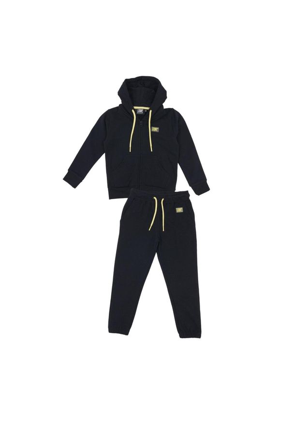 LEONE 1947 APPAREL - Podstawowy dres dziewczęcy z kapturem i zamkiem błyskawicznym na całej długości. Okazja: na uczelnię. Kolor: czarny. Materiał: dresówka. Styl: sportowy