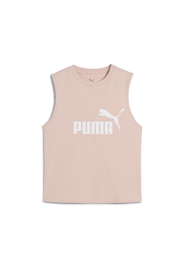 Puma - Damska wąska koszulka bez rękawów z logo No. 1 ESS PUMA Pink Fruit. Kolor: różowy. Materiał: guma. Długość rękawa: bez rękawów. Wzór: nadruk