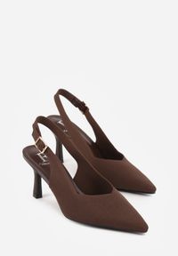 Born2be - Brązowe Sandały na Szpilce Ozdobione Plecionką Callaxie. Okazja: na co dzień. Zapięcie: sprzączka. Kolor: brązowy. Materiał: jeans. Wzór: aplikacja. Sezon: lato. Obcas: na szpilce. Styl: casual, elegancki, klasyczny, wizytowy #9