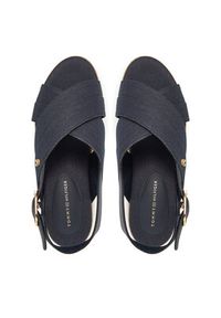 TOMMY HILFIGER - Tommy Hilfiger Espadryle Denim Espadrille Platform Sandal FW0FW08669 Granatowy. Kolor: niebieski. Materiał: materiał. Obcas: na platformie #3