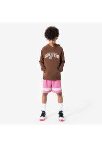 TARMAK - Bluza z kapturem do koszykówki dla dzieci Tarmak NBA 900 San Antonio Spurs. Typ kołnierza: kaptur. Kolor: brązowy. Materiał: tkanina, materiał. Sport: koszykówka
