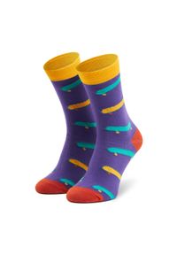 Dots Socks - Skarpety Stopki Unisex DOTS SOCKS - DTS-SX-452-F Fioletowy. Kolor: fioletowy. Materiał: materiał, bawełna, elastan, poliamid #1
