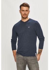 Tommy Jeans - Longsleeve. Okazja: na co dzień. Kolor: niebieski. Materiał: bawełna, dzianina. Długość rękawa: długi rękaw. Styl: casual #1