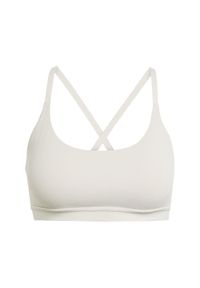 Adidas - Biustonosz adidas All Me Light Support. Kolor: beżowy. Sport: joga i pilates