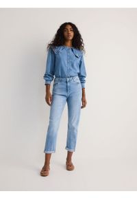 Reserved - Jeansy boyfriend slim - niebieski. Stan: podwyższony. Kolor: niebieski