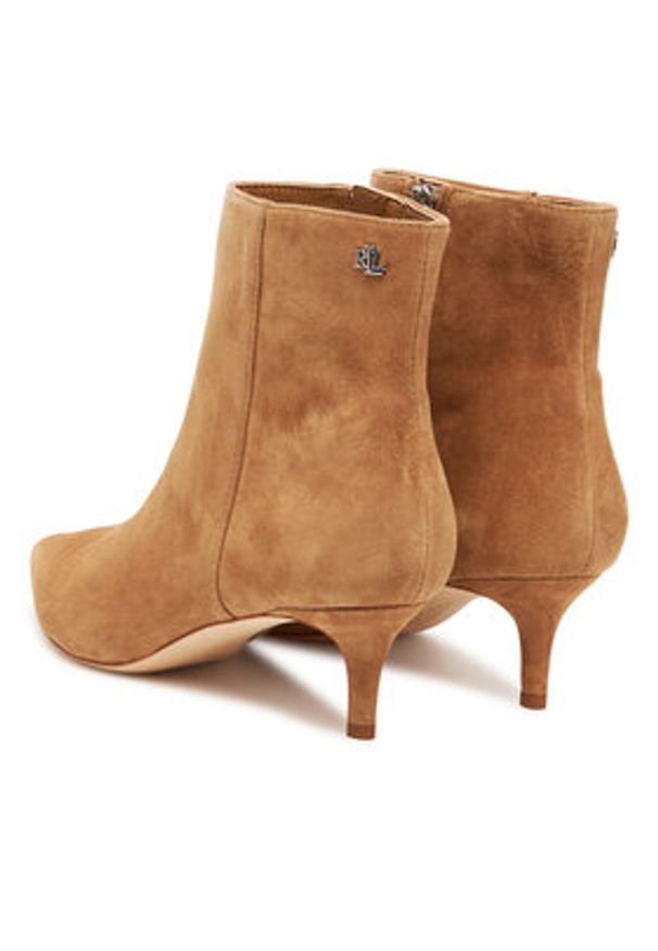 Lauren Ralph Lauren - LAUREN RALPH LAUREN Botki 802967779003 Brązowy. Kolor: brązowy. Materiał: zamsz, skóra