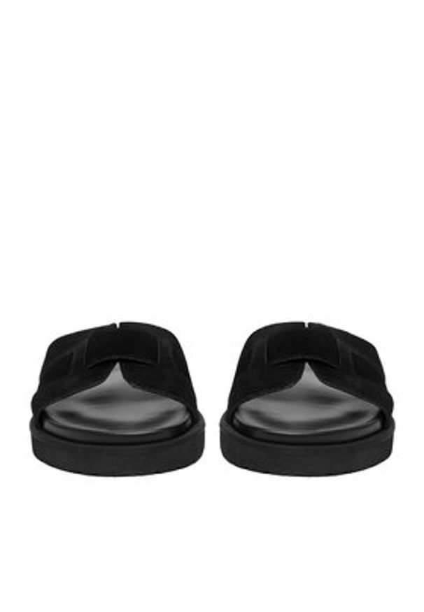 Gino Rossi - GINO ROSSI Klapki C-LB-P2170 Czarny. Kolor: czarny. Materiał: skóra, zamsz