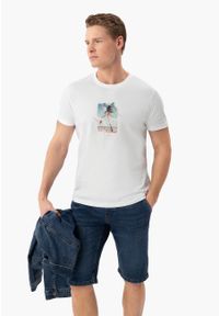 Volcano - T-shirt z wakacyjnym printem T-CHILMOON. Okazja: na plażę. Materiał: bawełna, materiał. Długość rękawa: krótki rękaw. Długość: krótkie. Wzór: nadruk. Sezon: lato. Styl: wakacyjny #1