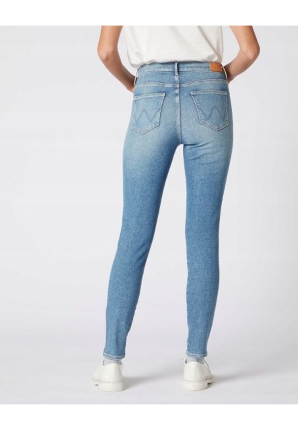 Wrangler - WRANGLER HIGH RISE SKINNY DAMSKIE SPODNIE JEANSOWE SEA SPRAY W27HJAXFQ 112128086