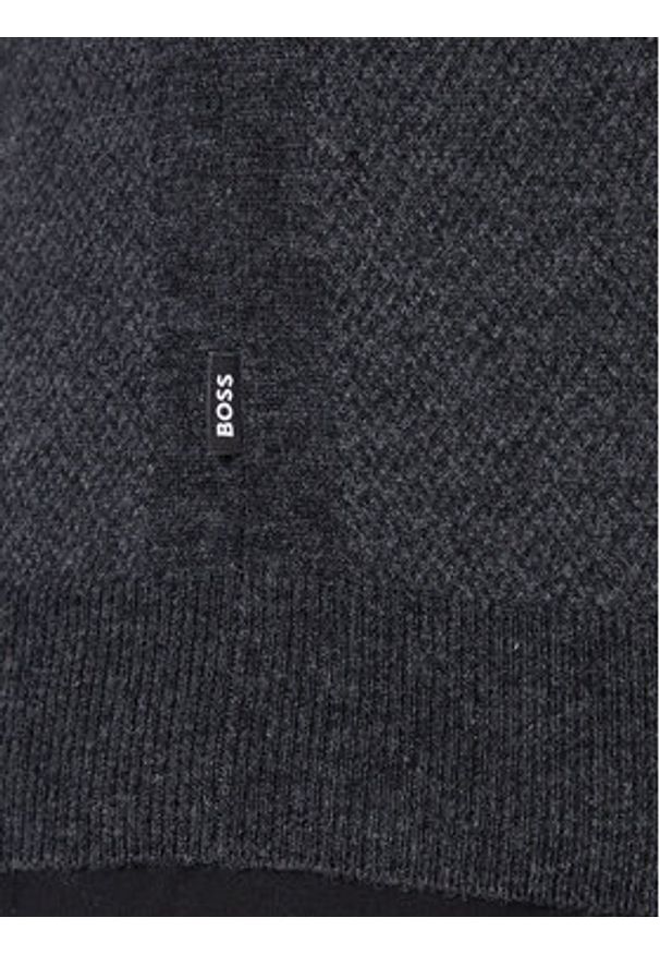 BOSS Sweter H-Hettore 50549976 Czarny Regular Fit. Kolor: czarny. Materiał: wełna
